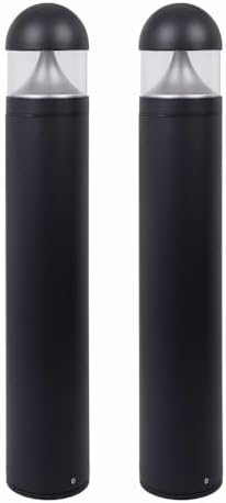 Solus Rounded LED Bollard Path Light – 20W Integrated LED, 1400 Lumens – 3000K or 4000K CCT – Modern Outdoor Light, ETL Listed – Black or Bronze Finish (Black, 3000K / 2 Pack) by Solus