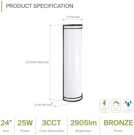 ASD LED Outdoor Sconce Lights, Bronze 3000K 4000K 5000K ETL - Image 2