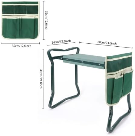 Heavy Duty Garden Kneeling Stool | Garden Kneeler with Tool Pouch, Compact, for Gardening, Planting, Large Cloth Bag - Image 3