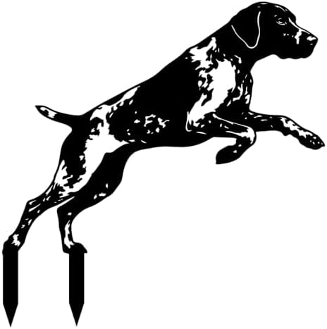 Dog Metal Garden Stake - Weatherproof Dog Silhouette Yard Art, Decorative Outdoor Sign for Lawn & Patio, Heartfelt Gift for Shorthaired Pointer Lovers(Jump,14") by Unknown