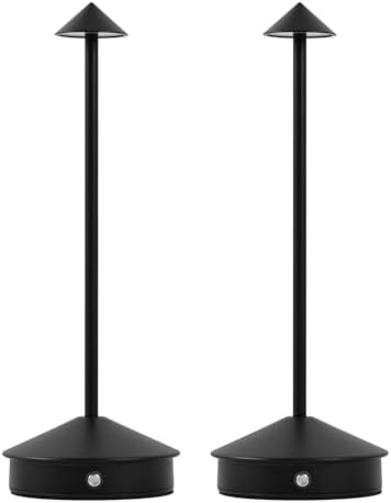 LED Rechargeable Cordless Table Lamps Black by KROPTIBTableLamp