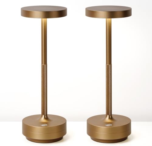 LED Cordless Lamp 5000mAh Table Lights Rechargeable 2-Pack Bronze by SHANGCAI