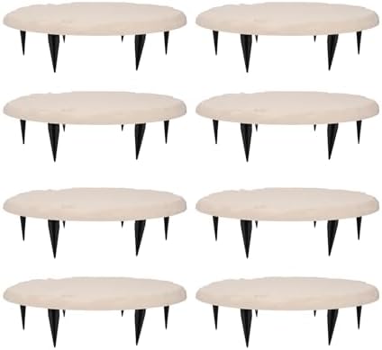 Garden Stepping Stones Beige Decorative Outdoor Stepping Stone with Ground Stakes for Lawn Garden Pathway Walkway by Tomotato