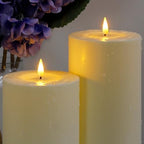 Yeelida 4" x14" Flameless Flickering Waterproof Candles with Remote, LED Battery Operated Timer Plastic Ivory Pack of 2 Pillar Candles for Outdoor Use (Long Lasting 420+ Hrs) - Image 3
