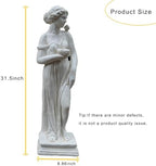 Outdoor Statue with Birdbath Bird Bath Bowl, Nymph Sculpture Goddess of Greek Mythology Roman Style for Patio Yard Lawn Porch Decor, Grey (Nymph) - Image 7