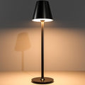 Timjorman Modern LED Cordless Table Lamp, 4000mAh Rechargeable Battery, 3 Level Brightness Night Light, Metal Shell, Minimalist Design, for Couples Dinner/Coffee Table/Restaurant/Bedroom, Black by Timjorman