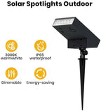 SOTTLOT Solar Spot Lights Outdoor, Solar Pathway Lights, Metal Ground Spike - Image 2
