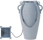 XBrand 34" Solar Pot Fountain, Amphora-Inspired Design, Outdoor Water Fountain, Polyresin, Gray by XBrandHomeGarden