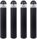Solus Rounded LED Bollard Path Light – 20W Integrated LED, 1400 Lumens – 3000K or 4000K CCT – Modern Outdoor Light, ETL Listed – Black or Bronze Finish (Black, 4000K / 4 Pack) by Solus