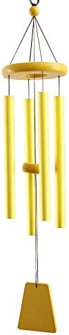 24" Aluminum 4 Tubes Tuned Metal Wind Chimes for Outside Unique Deep Tone Indoor Sympathy Memorial Wind Chimes for Living Room Balcony Window Decor(Blue) by TFu