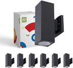 ASD 2 Light Cylinder Outdoor Sconce Lights, Black 120W E26 ETL 6 Pack by ASDLightingCorporation