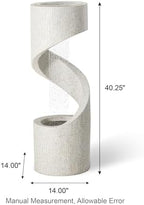 Glitzhome Outdoor Water Fountain, 40.25" H Modern Faux Terrazzo Spiral Shaped Outdoor Fountain with Pump and LED Lights, Polyresin Waterfall Fountain Water Feature for Garden, Patio, Porch Decor - Image 5