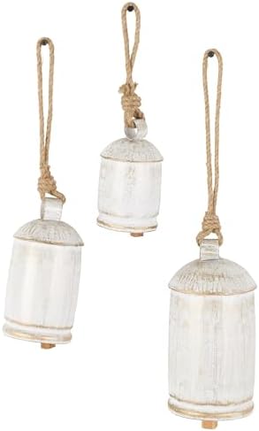 Deco 79 Metal Decorative Cow Bells, Set of 3 Cowbell 10", 7", 5" H, White by Unknown