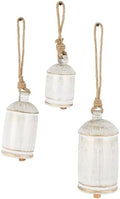 Deco 79 Metal Decorative Cow Bells, Set of 3 Cowbell 10", 7", 5" H, White by Unknown
