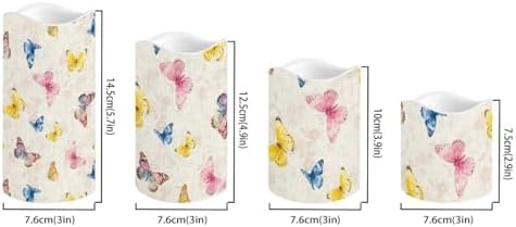 Colorful Butterfly Flameless Candle with Remote Control Electric LED Pillar Candle Timer Color Changing Long Lasting Pack of 4 Battery Candles - Image 2