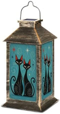 Teal Cats Mid Century Solar Lanterns Outdoor Waterproof by Unknown