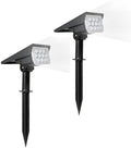 LED Solar Outdoor Garden Spotlights, IP65 Waterproof, Powered Security Landscape Lights, Auto On/Off,In-ground/Wall Lamp for Garden/Patio/Driveway/Pond/Deck(White,2PCS (3w-5.5V)) by Unknown