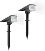 LED Solar Outdoor Garden Spotlights, IP65 Waterproof, Powered Security Landscape Lights, Auto On/Off,In-ground/Wall Lamp for Garden/Patio/Driveway/Pond/Deck(White,2PCS (3w-5.5V)) by Unknown