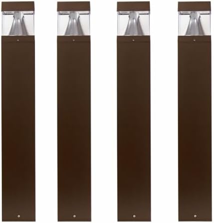 Solus Square Tunable LED Bollard – Switchable Wattage (12W–22W), 1600–3000 Lumens – Adjustable CCT 3000K/4000K/5000K – Black or Bronze – ETL Listed Path Light (Bronze, Square / 4 Pack) by Solus