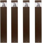 Solus Square Tunable LED Bollard – Switchable Wattage (12W–22W), 1600–3000 Lumens – Adjustable CCT 3000K/4000K/5000K – Black or Bronze – ETL Listed Path Light (Bronze, Square / 4 Pack) by Solus