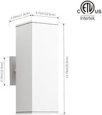 mirrea 14" Modern Outdoor Porch Light in 2 Lights, Matte White, 2 Pack - Image 2