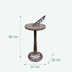 Relaxdays Sundial, Garden & Balcony, Cast Iron, Antique, Roman Numerals, Weatherproof, Garden Decoration, Brown - Image 4