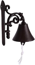 1 Set Cast Iron Wall Hanging Bell,Christma Bells Welcome Ship Bell Hand Shaking Doorbell, Wall Mounted Dinner Bell, Metal Wall Art Decoration for Indoor Outdoor Garden Home by Unknown