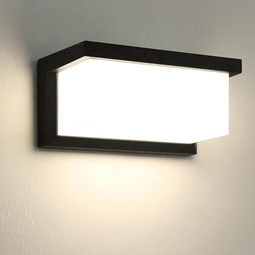 rosykite Modern Led Outdoor Wall Lights for House, 18W Porch Light Fixture 3000K 4000K 5000K CCT Selectable, Waterproof IP65 Exterior Lighting for Garage,Front Door by RosykiteBuyNow