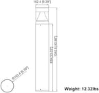 Commercial LED Bollard Path Lights 24W/19W/14W Watt Tunable 3000K/4000K/5000K Color Selectable 140LM/W 120-277V Dimmable 42" Modern Landscape Lighting for Garden Pathway UL Listed (type 3) - Image 4