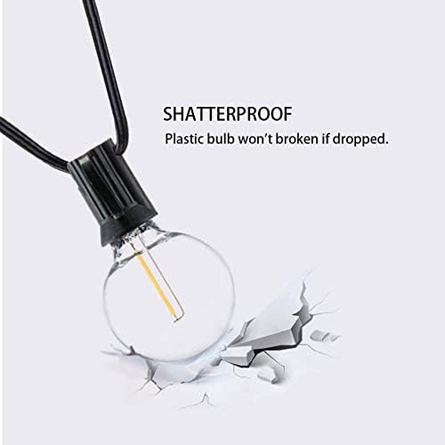 100FT Outdoor Globe String Lights LED Waterproof G40 String Lights Connectable with 52 Shatterproof Bulbs Dimmable Patio Lights String for Bistro Backyard Gazebo Lights - Image 5
