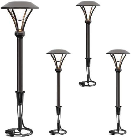 GOODSMANN Low Voltage Path Lights Landscape Lighting 1 Watt LED 60 Lumens Flood Lights with Metal Stake for Garden Yard Patio Area Outdoor Lighting (4 Pack) 9920-2104-04 by GOODSMANN