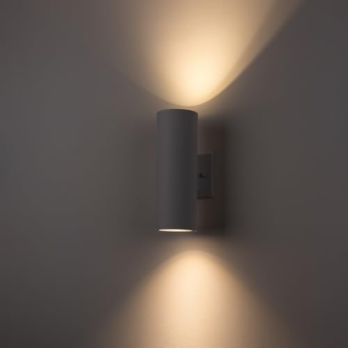 mirrea 12" Modern Outdoor Porch Light in 2 Lights, 2 Pack, Matte White - Image 6