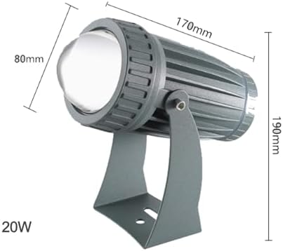 10W Led Spot Lights - Landscape Lamps, AC 220V Led Beam Light Outdoor Wall Lamp, IP67 Waterproof Narrow Beam Spotlight, 180° Adjustable Bracket Ground Light(White,20W) - Image 2