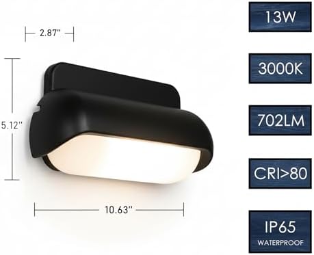 Modern LED Wall Sconce Waterproof Outdoor Porch Light 2 Pack - Image 4