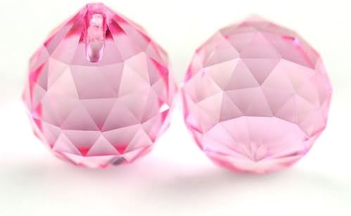 100mm Large Crystal Prism Suncatcher for Windows Hanging, Colorful Glass Crystal Sun Catcher Beads Pendants Maker Balls for Indoor Outdoor Garden Feng Shui Home Decor Pink - Image 2
