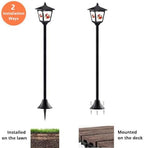 2-Pack 40-Inch Solar-Powered Mini Lamp Post Lights with Red Bird Design – Vintage Street Lights for Halloween, Thanksgiving & Christmas – Outdoor Solar Garden Lights for Lawn, Pathway, Driveway, Fron - Image 3