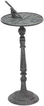 Ebros Gift 22.75" Tall Cast Iron Rustic Cottage Villa Whimsical Dragonfly Sundial Garden Decor Statue with Roman Numerals for Lawn Pool Patio Outdoors Decor by EbrosGift