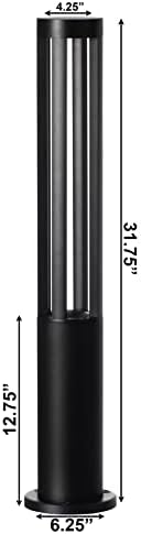 Round Black LED Garden Aluminum Light, Decorative Outdoor Bollard Light for Garden, Pathway, and Driveway - Image 6