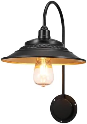 Solar Barn Light Outdoor, Waterproof Black Gooseneck Barn Solar Lights by XIFEINIU
