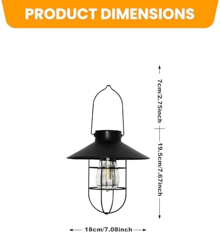 4 Pack ‌Solar Lanterns Outdoor Waterproof Ideal as Gifts for Women, Mothers and Wife.Vintage-Style Hanging Solar Lights Suitable for Outdoor Use in Yards, Patios, Backyards and Porches. - Image 4