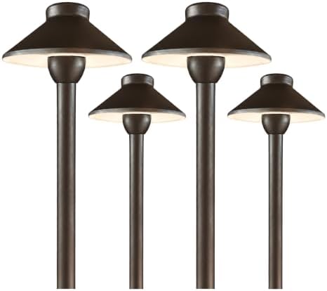 Outdoor Pathway Light – Low Voltage Landscaping Lighting (4 Pack) – Bronze by TopNotchCo