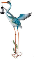 DREAMSOUL Solar Garden Statues, 40.6" Metal Crane Statue Patio Yard Decor by DREAMSOUL