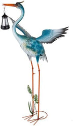 DREAMSOUL Solar Garden Statues, 40.6" Metal Crane Statue Patio Yard Decor by DREAMSOUL