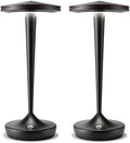 Rechargeable Table Lamp Cordless LED Touch Light Set of 2 Black by Tpczqj