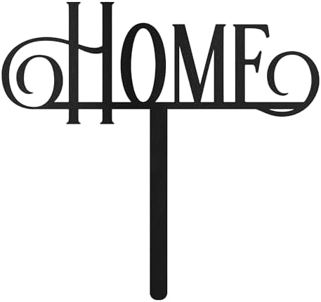 Metal Home Sign Garden Stake Decorative, Black Powder-Coated Finish Design Silhouette Statues for Yard Art, Outside, Patio, Outdoor Decor, Garden Decorations, Lawn Ornaments - 24" Black - Image 2
