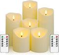 Fo32won Flameless Flickering Candles with Remote Timer, Set of 6 Ivory Led Battery Operated Candles for Home Decor Xmas Halloween (D3 x H3 3" 4" 5" 6" 7") by StartDecoratingwithFo32won
