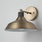 Globe Electric 44841 Sutton Outdoor Wall Sconce, Matte Brass Light Fixture, Front Porch Light or Outdoor Barn Light, Exterior Light Fixture, Textured Socket Detail, Modern Farmhouse Porch Lights, 9'' - Image 7