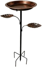 Bird Bath and Feeder for Outside, 12 Inch Bowl 36 Inch Tall Antique Copper Birdbaths with 5-Prong Ground Stake and Detachable Bowl by Unknown