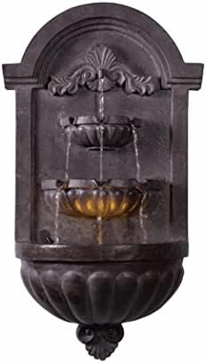Kenroy Home San Pablo Indoor/ Outdoor Wall Fountain with Bronze Finish, Classic Style, 35" Height, 9" Width, 19.5" Depth by KenroyHome