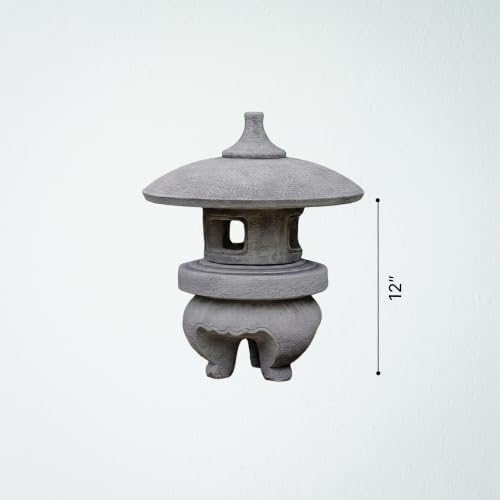 OLOMA Stone Yukimi Japanese Lantern Outdoor Sculpture Concrete Pagoda Garden Statue Asian Ornament Zen Garden Figurine Patio Porch Lawn Shrine Accent - Image 7